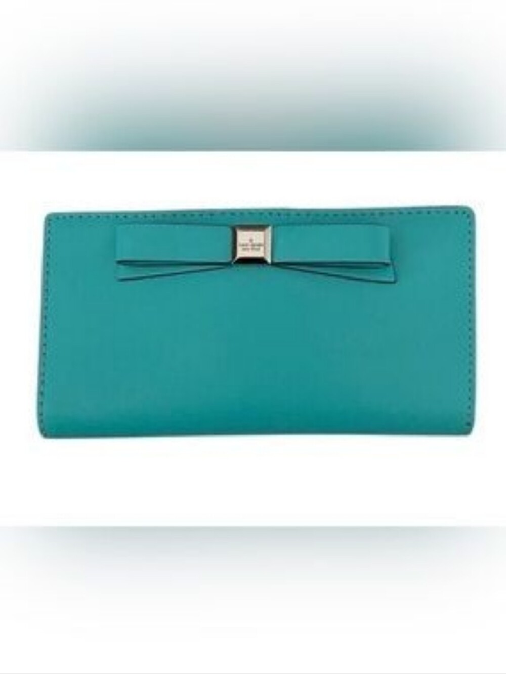 Kate Spade Turquoise Leather Slim Wallet EUC